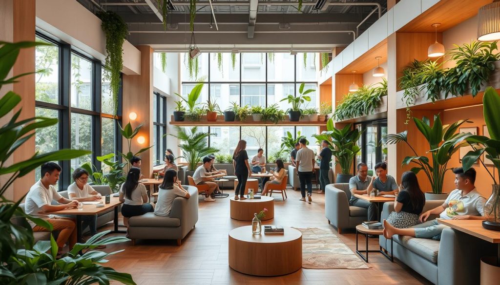 trendy communal living spaces
