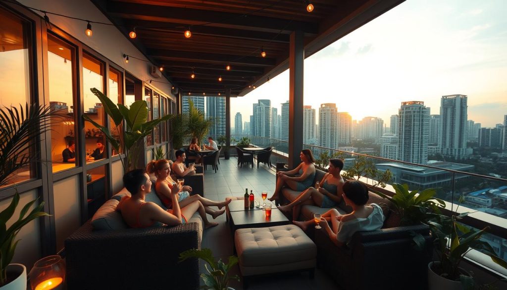 evening rooftop gatherings