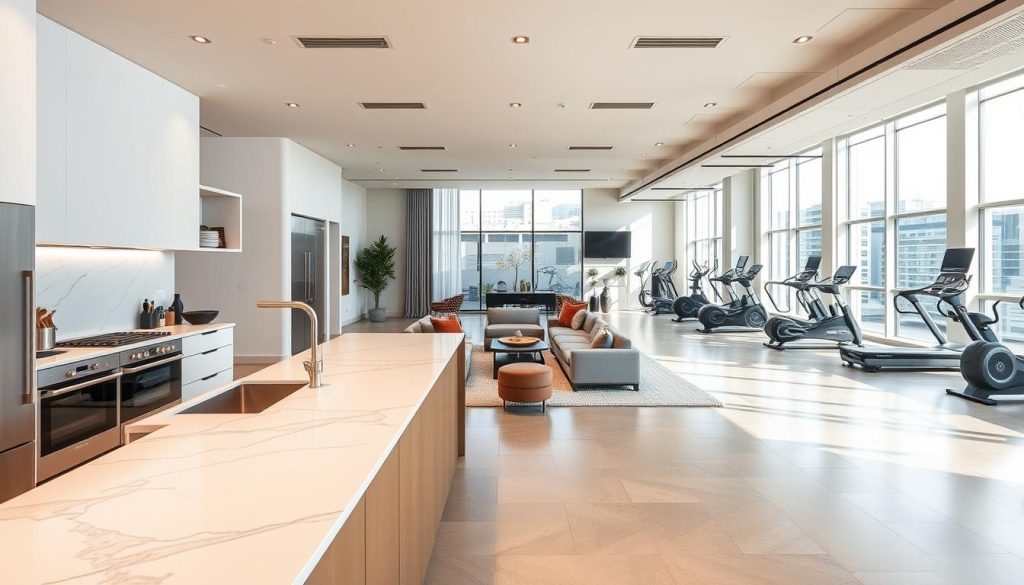 modern living space amenities
