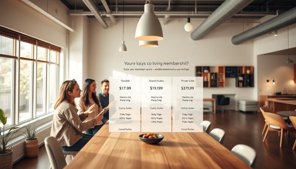 co-living pricing options