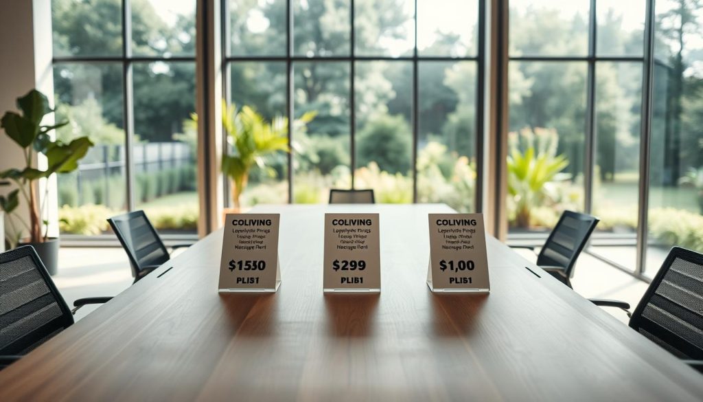 coliving pricing options