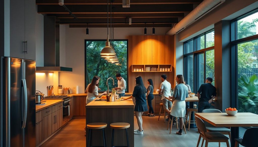 shared kitchen spaces