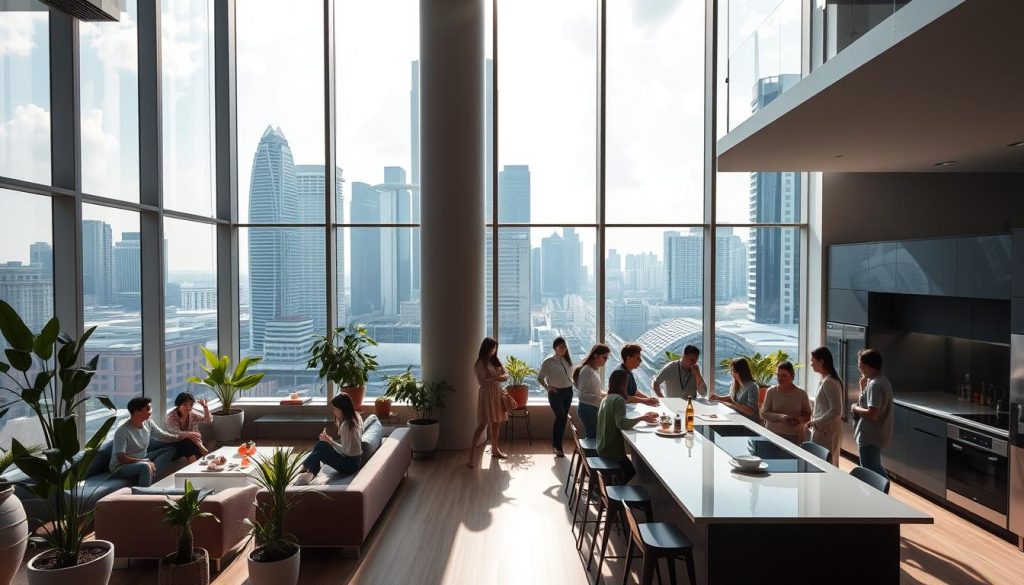 Co-living spaces in central Singapore