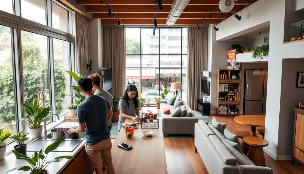 co living with food surrounding